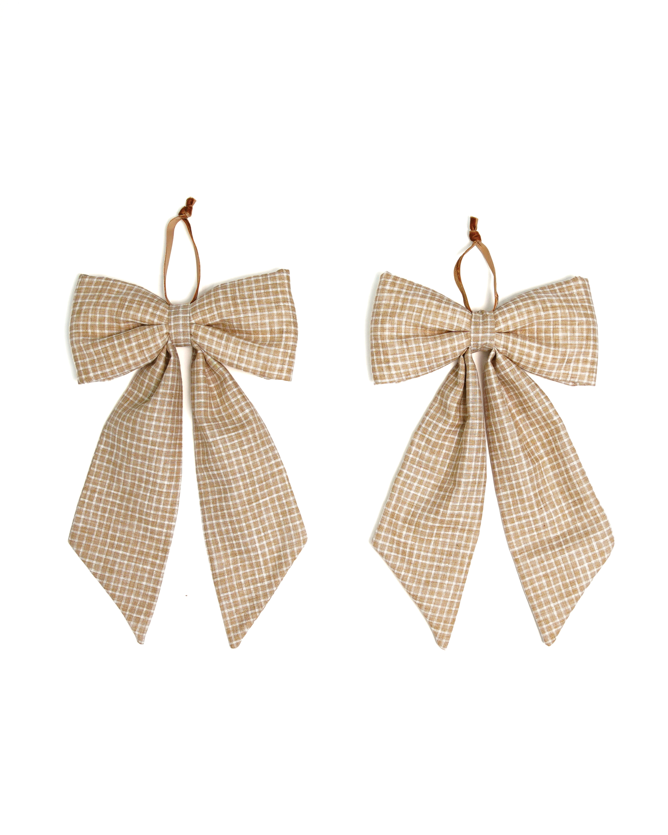 The Midi Bow – Natural Plaid