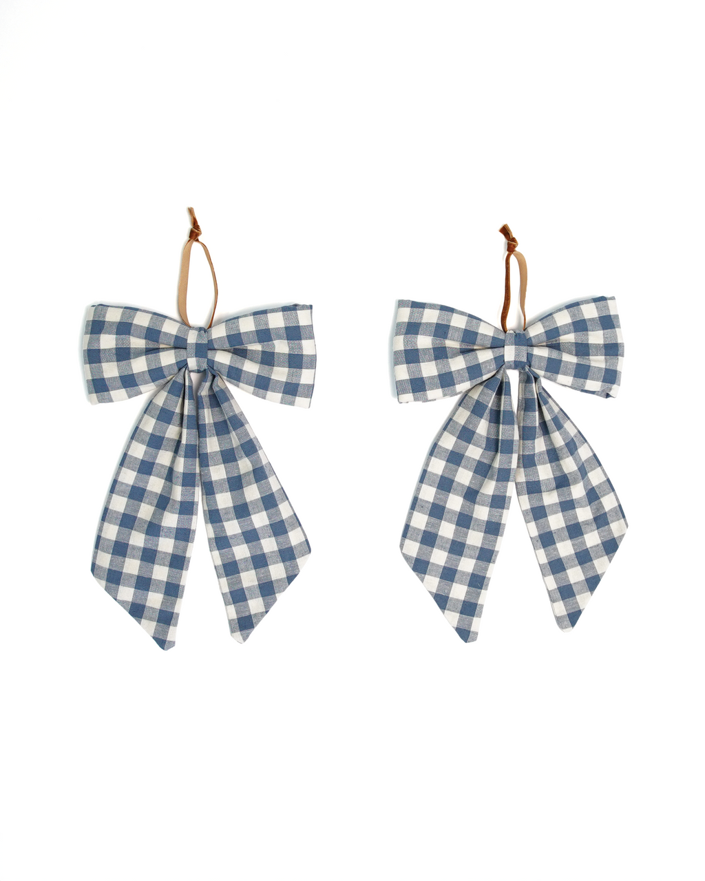 The Midi Bow – French Blue Check
