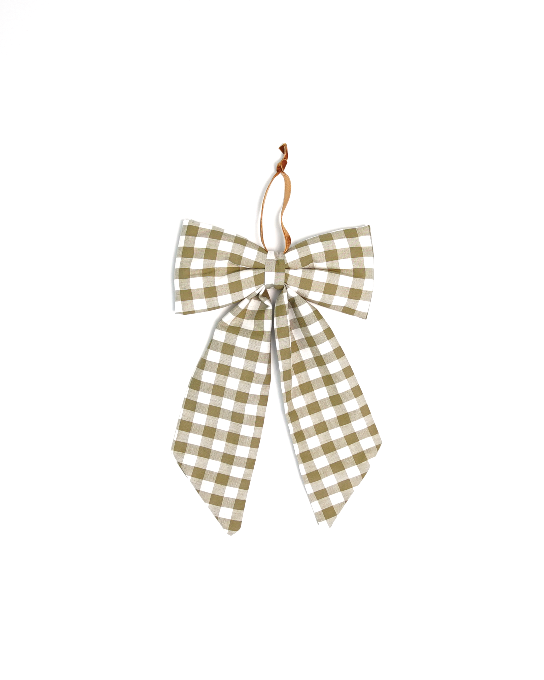 The Midi Bow – Olive Gingham