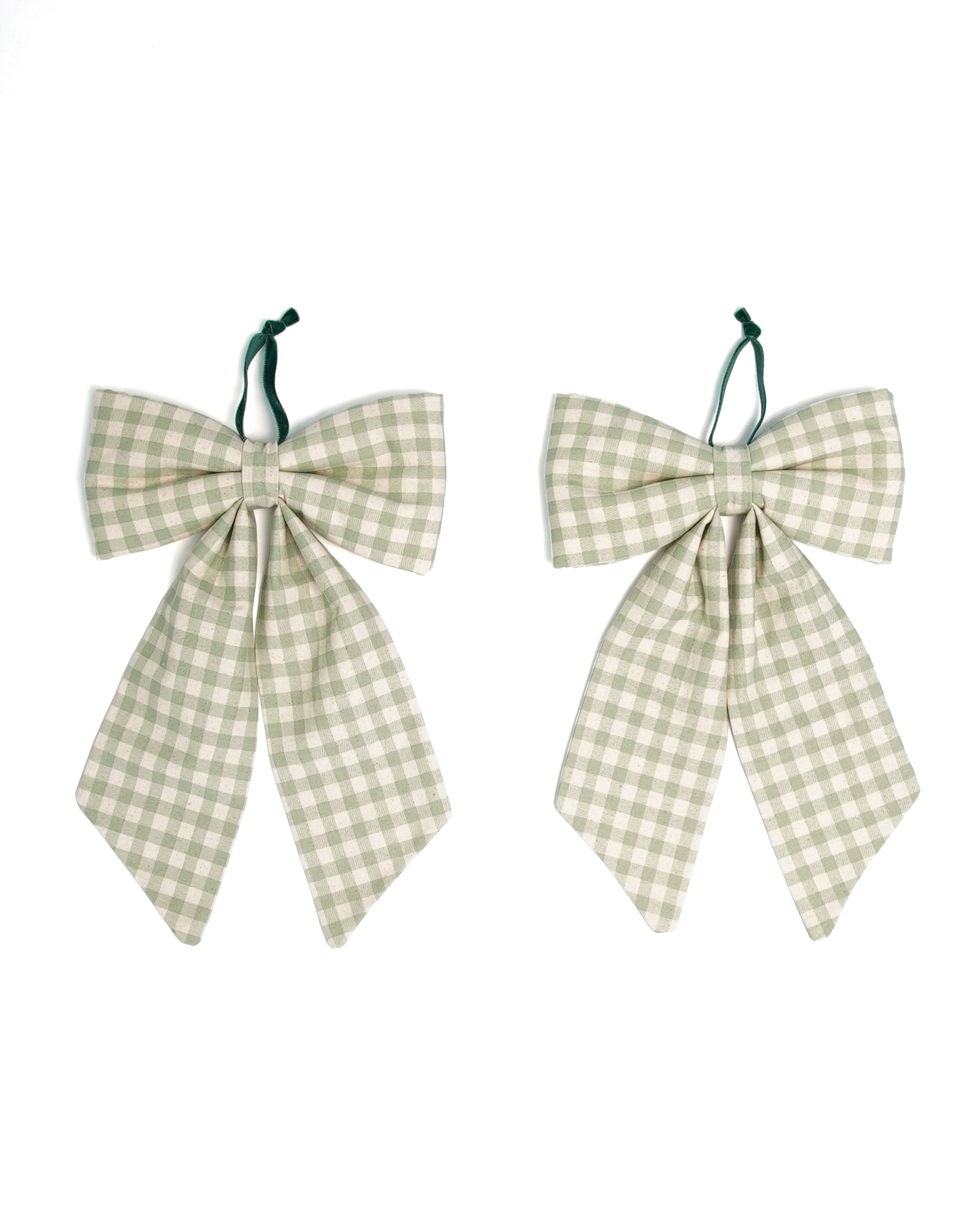 The Midi Bow – Eucalyptus Gingham